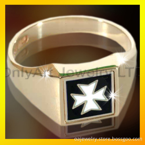 Custom Gold Plated Templar Knight Ring (OACR0008)